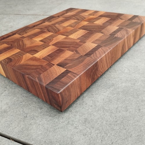 Stirnholz Schneidebrett Nussbaum Holz Hirnholz Servierbrett 31,5x40x4,6 cm - Bild 5 von 7