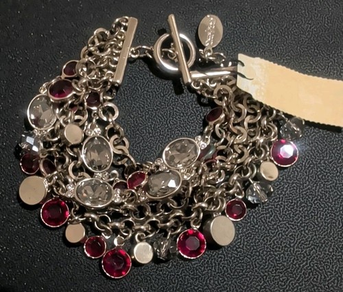 White House Schwarzmarkt Rot & Weiß Strass Silber Urlaub Kette Armband - Bild 1 von 4