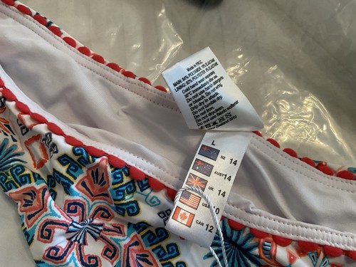 Traje de baño Piha by Moontide Vintage Pantalón Carnaval Multi Breve Talla 14 Parte inferior Nuevo con etiquetas - Imagen 9 de 9