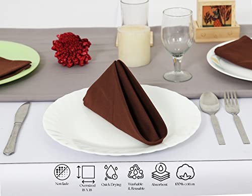 Thick Cotton Cloth Napkin Set Christmas Cloth Napkins Washable Dinner Brown - Picture 4 of 8