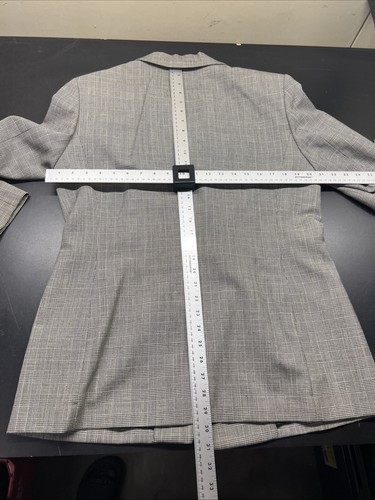 Pendleton Blazer Jacket Women’s 12 Gray Black Check Virgin Wool USA Made. H1 - Picture 13 of 15