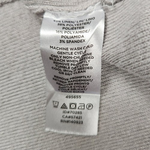 Loft Top Womens Size Medium Gray Ribbed Knit Square Neck Tank Linen Blend - Picture 8 of 12