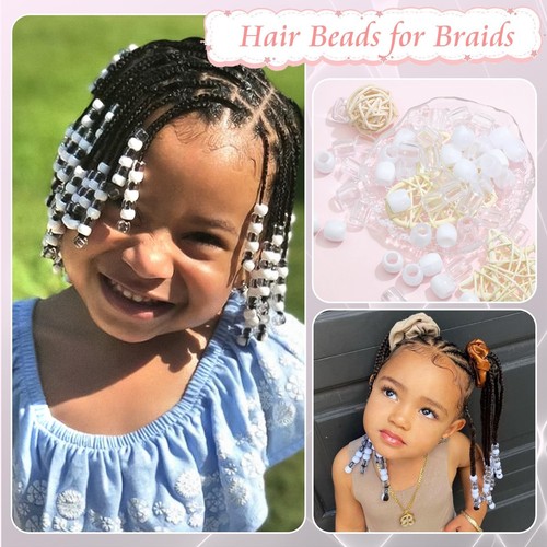 50PCS Hair Beads Clear Large Beads for Hair White Pony Beads for Kids Girls D... - Picture 3 of 7