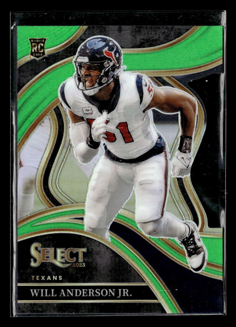 2023 Panini Select Will Anderson Jr. Neon Green Prizm Die Cut /499 #207 UX3036
