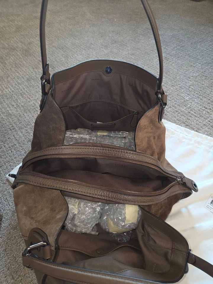 Bolso de hombro Coach Edie de cuero granulado/gamuza Foto 3 de 4