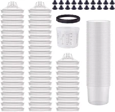 Disposable Paint Gun Sprayer Mixing PPS Cup Liners and Lid System for HVLP Spray