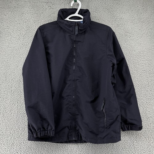 Lands' End Jacket Youth Large 14/16 Blue Windbreaker Packable Lined Hooded Coat