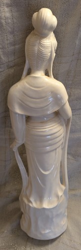 Figura De Colección 19" Blanc De Chine Porcelana Diosa Estatua Quan Yin Guayin Kuan - Imagen 4 de 11