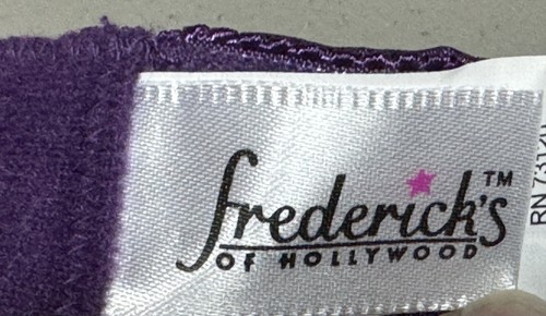 Frederick's Of Hollywood Garter Bustier Corset Dress Purple Black Bows Sexy - Picture 16 of 17