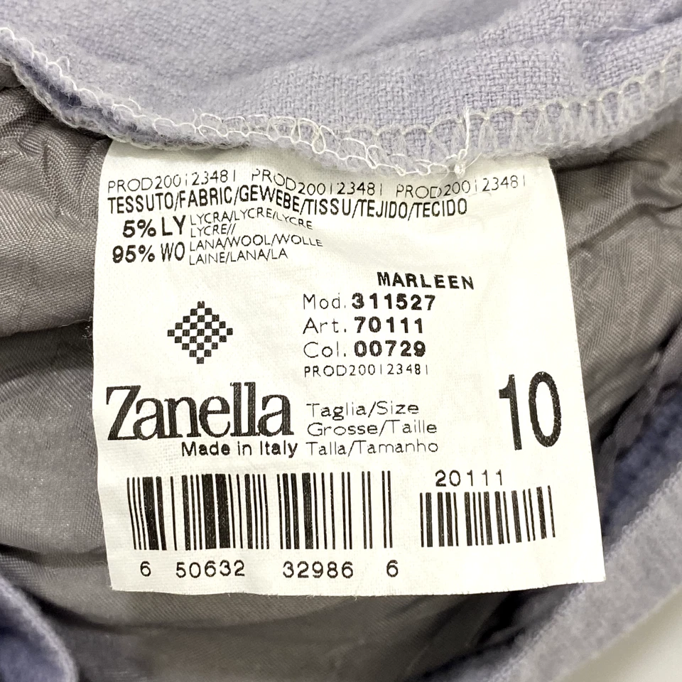 Pantalones de lana para mujer Zanella Neiman Marcus Marleen 10 bolsillos plisados grises Foto 4 de 4