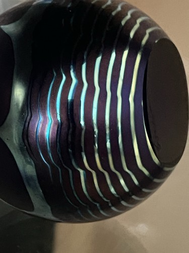 STEVEN CORREIA MOON WAVES ART GLASS PAPERWEIGHT - Picture 5 of 12
