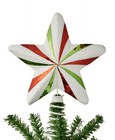 Holiday Lane Mini Green Red and White Striped Star Mini Tree Topper