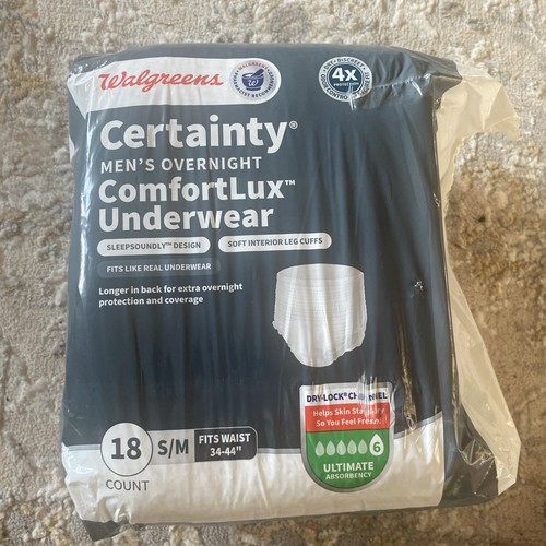 Ropa interior Walgreens Certainty para hombre talla S/M 18 quilates nueva - Imagen 6 de 10