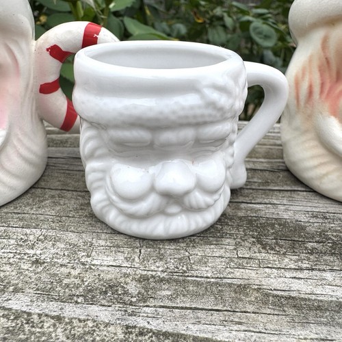 Babbo Natale Mini Tazza Giappone 4” Candy Canne Decorazione Menta Piperita Vintage Lotto 4 - Foto 3 di 13