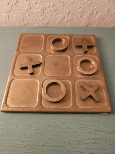 Vintage MidCentury Leonard massiv Messing Tic Tac Toe Spiel - sehr gut - Bild 3 von 7