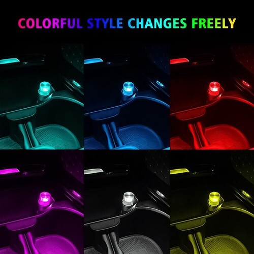 7 Color Car Interior Accessories Mini USB LED Light Neon Atmosphere Parts 2Pcs - Picture 5 of 10