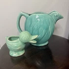 Vintage McCoy Pottery Duck Pitcher & Duck Planter Turquoise Green Art Pottery
