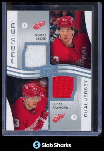 2023 UPPER DECK PREMIER MORITZ SEIDER/LUCAS RAYMOND DUAL JERSEY /99
