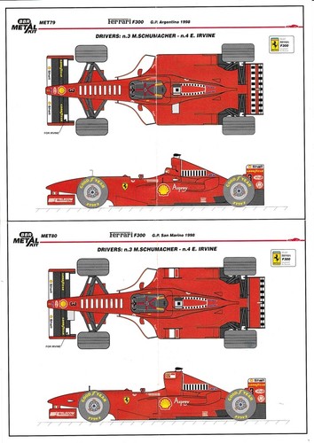 1-43 Ferrari F300 Argentina GP'98 winner Resin kit BBR MET79 Made in Italy - Picture 5 of 10