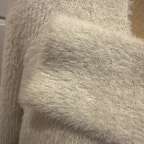 ** LOFT Talla M- Brillo Difuso Cuello en V Cárdigan Suéter Crema Y Conjunto Sin Mangas a Juego - Imagen 3 de 13