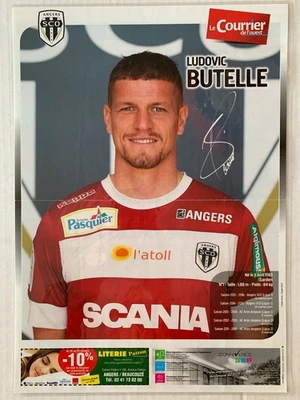 POSTER AVANT MATCH COURRIER DE L'OUEST ANGERS SCO - LUDOVIC BUTELLE - Photo 1/2