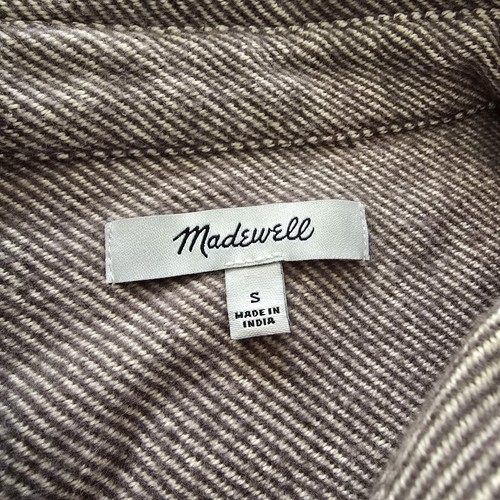 Madewell Shacket Shirt Womens Small Gray Oversized Pockets Button Up Long Sleeve - Picture 4 of 8