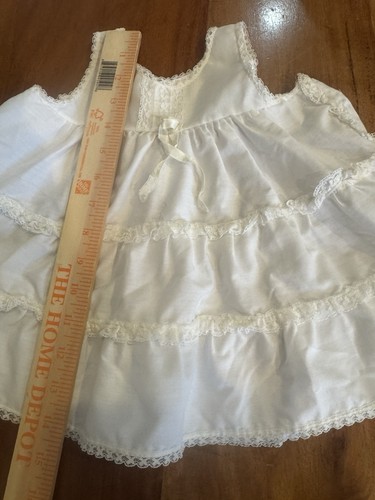 Baby Girls Toddler Slip Dress Antique White Lace Tiered Ruffles 18 24 Mos 2t - Picture 3 of 4