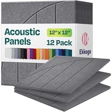 Acoustic Panels 12-Pack Soundproof Wall Panels 12"x12"x0.4" Decorative Sound 