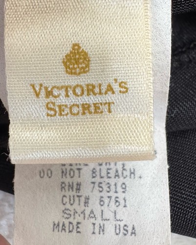 Vtg Victoria Secret Gold Label Black Lace Long Sleeve Bodysuit S Underwire USA - Picture 5 of 8