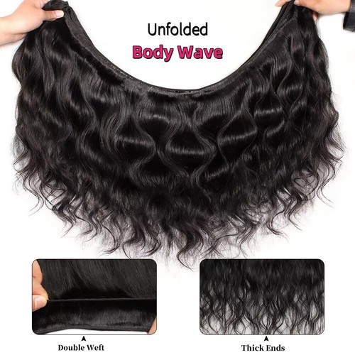 12A Human Hair Bundles 14 16 18 20 Inch Body Wave Bundles Human Hair 100% Unp... - Afbeelding 3 van 6