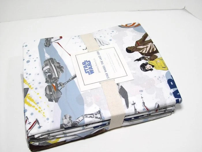 Funda nórdica Pottery Barn Kids Star Wars Last Jedi franela algodón doble nueva Foto 4 de 4