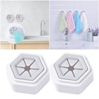 2 Pcs Towel Hook No Punch Wall-mounted Rack Bathroom Holder Hooks for