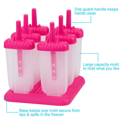 6x DIY Ice Lolly Cream Maker Mold Tray Popsicle Mould Frozen Yogurt Icebox Sweet - Picture 10 of 23