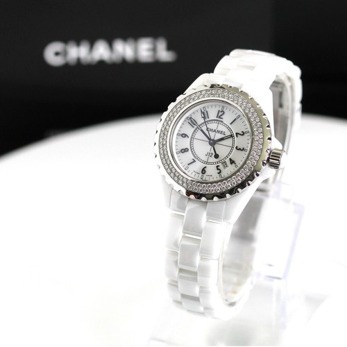 CHANEL J12 H0967 33mm White Ceramic Diamond Quartz Ladies Watch B+P 2007 - Picture 13 of 20
