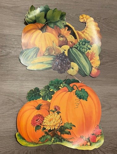 VTG Thanksgiving Cardboard Die Cuts 7 Pieces 2 Jointed Pilgrims Beistle - Picture 7 of 18