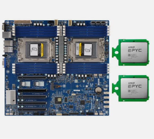 Gigabyte MZ72-HB2 +2x AMD EPYC 7K62 48 Cores CPU (OEM of 7642 ) combination - Afbeelding 1 van 4