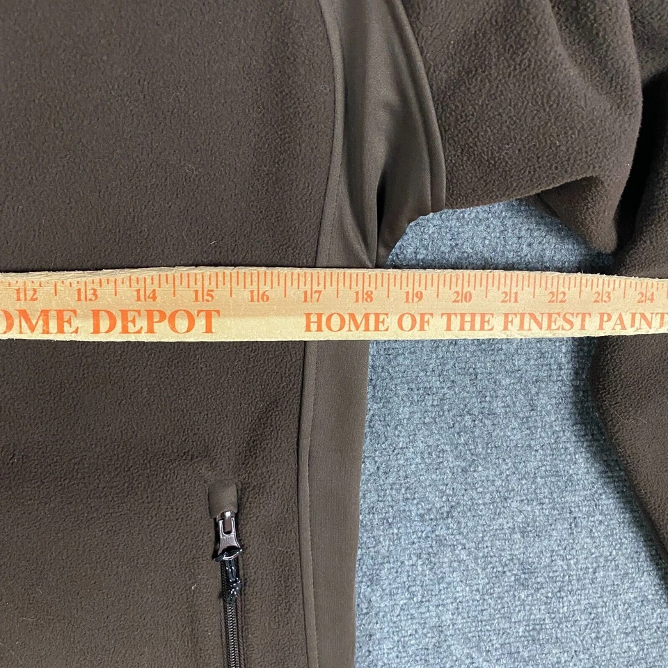 Jaqueta de lã Snozu feminina marrom média zíper completo remendo de cotovelo 100% poliéster - Imagem 4 de 4