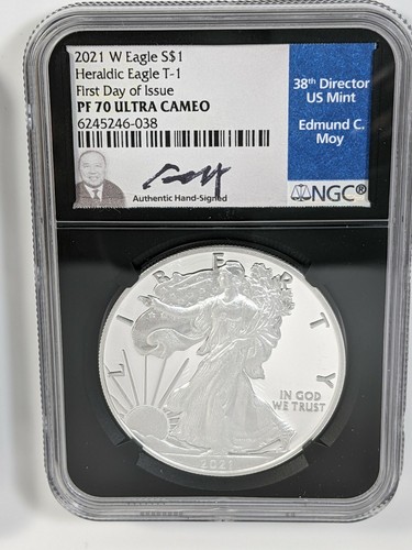 2021-W Proof Silver Eagle PF70 FDOI Congratulations Set Mercanti, Jones, & Moy - Picture 7 of 12