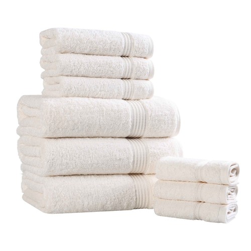 600 GSM Heritage Egyptian Cotton Plush Highly Absorbent Luxury 9 Piece Towel Set - Picture 87 of 215