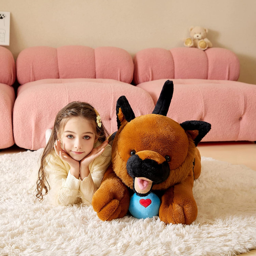 Peluche cane pastore tedesco gigante peluche morbido,30" grande cucciolo coccolone T - Foto 2 di 7