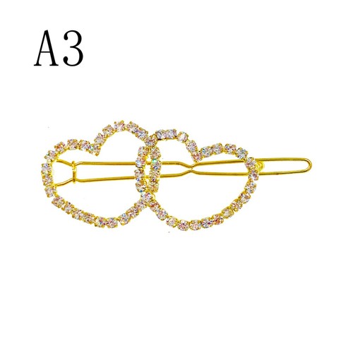 USA Open Geo Hair Clip Hairpin Barrette Elegant Rhinestone Crystal Gold Silver - Picture 5 of 11