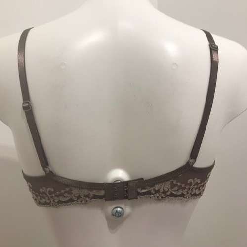 Mey Brown Bra Balcony Underwired Smooth Moulded padded cups stripes & lace - Picture 6 of 8