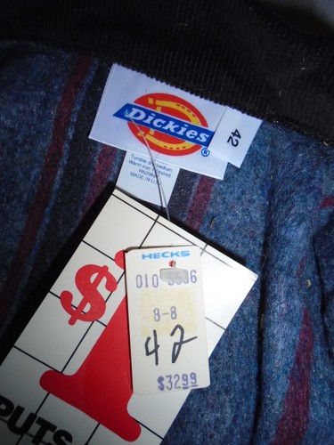 NOS Brown Duck Canvas Blanket Lined Vintage Men's DICKIES Chore Work Jacket 42 L - Picture 6 of 7