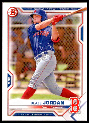 2021 BOWMAN DRAFT #BD182 BLAZE JORDAN BOSTON RED SOX - Picture 1 of 2
