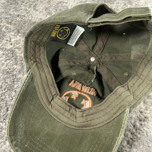 Nirvana Hat Cap Boys Youth Strapback Green Twill Stitched Logo Recycled Plastic - Picture 6 of 10