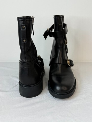 Gucci Black Leather Moto Biker/Riding Ankle Boots - Missing Strap - Size 39 - Picture 6 of 16