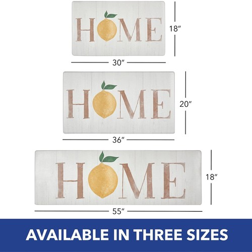 Lemon Themed Anti-Fatigue Kitchen Mat 18"x55" Cushioned Runner Rug for Kitchen - Picture 4 of 6