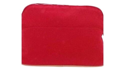 Hermès Bolide Womens Red Zipper Removable Shoulder Strap Mini Cosmetic Pouch Bag - Picture 2 of 5