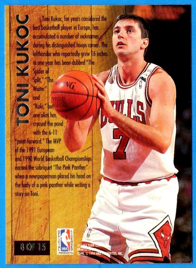 Toni Kukoc 1995 Skybox NBA Hoops Gold Mine #433. Chicago