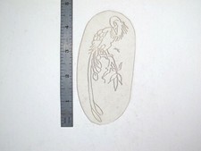 vtg 1960s 1970s Tattoo Flash acetate stencil Crane / Peacock signed BR3